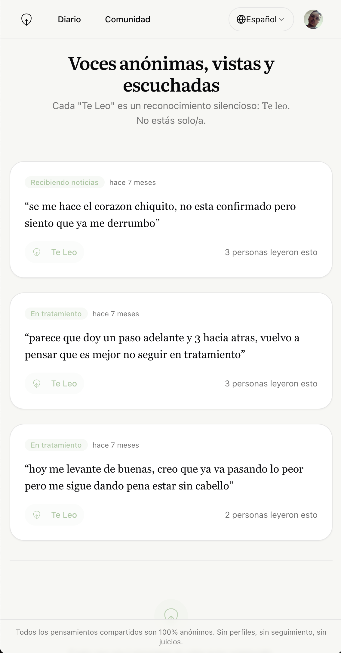 TeLeo anonymous community voices, read and heard